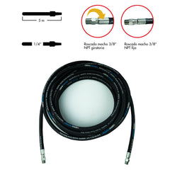 05 METROS MANGUERA INDUSTRIAL PARA HIDROLAVADORA 7,000 PSI - HOS040605